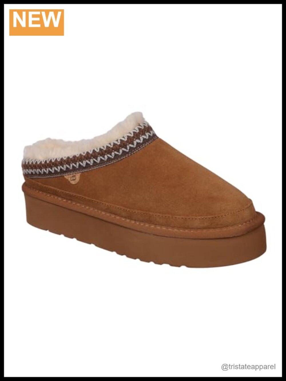 Lamo Women's Platform Clogs Suede Faux Fur Ortholite Slip-On Mules